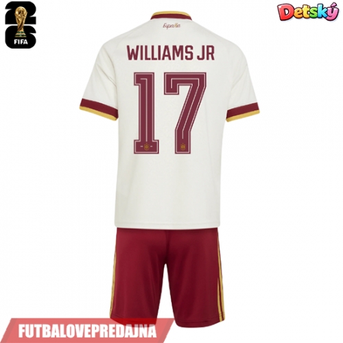 Lacne Dětský Futbalové dres Španielsko Nico Williams #17 MS 2026 Krátky Rukáv - Preč (+ trenírky)